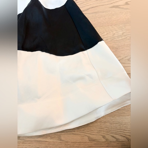 Anthropologie Hutch Strapless Satin Colorblock Gown in Black White - Picture 5 of 15